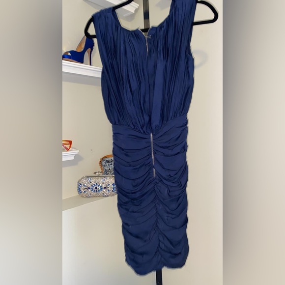 Alice + Olivia Ruffle Blue Midi Dress. - Picture 3 of 7